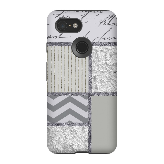Pixel 3 StrongFit Silver And Grey Collage by Andrea Haase