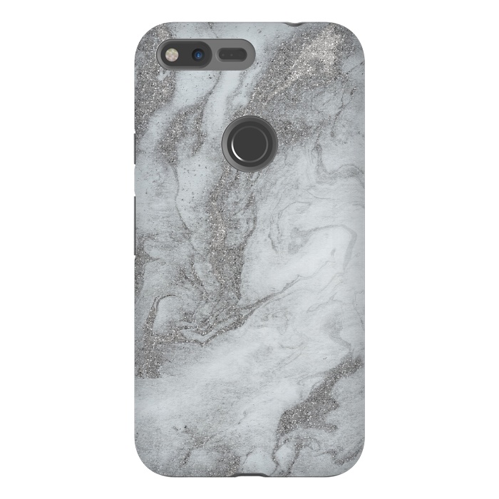 Pixel XL StrongFit Grey Silver Marble 2 by Andrea Haase