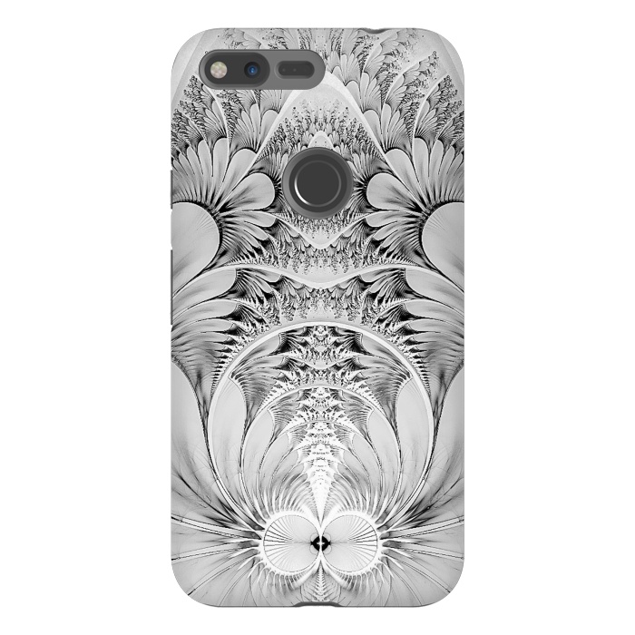 Pixel XL StrongFit Grey White Florish Fractal by Andrea Haase