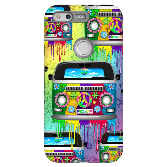 Pixel StrongFit Hippie Van Dripping Rainbow Paint by BluedarkArt