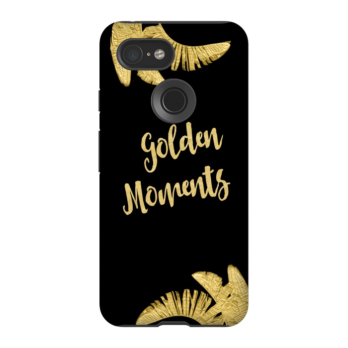 Pixel 3 StrongFit Golden Moments Palm Leaves by Andrea Haase