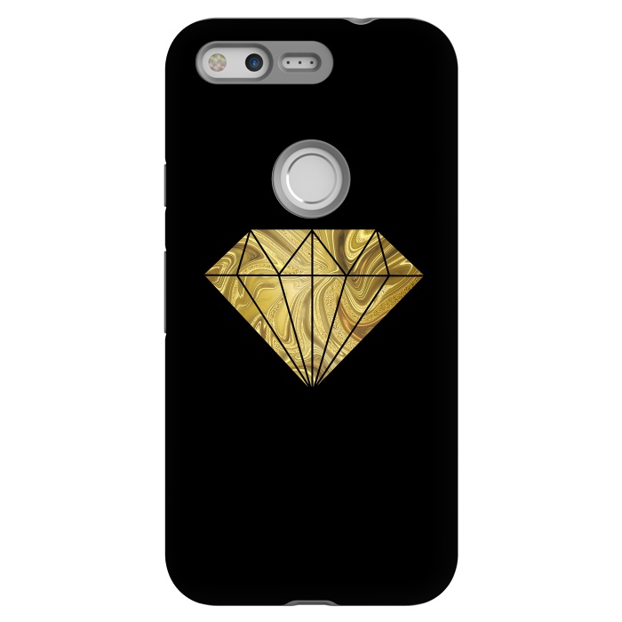 Pixel StrongFit Golden Diamond  Faux Glitter On Black by Andrea Haase