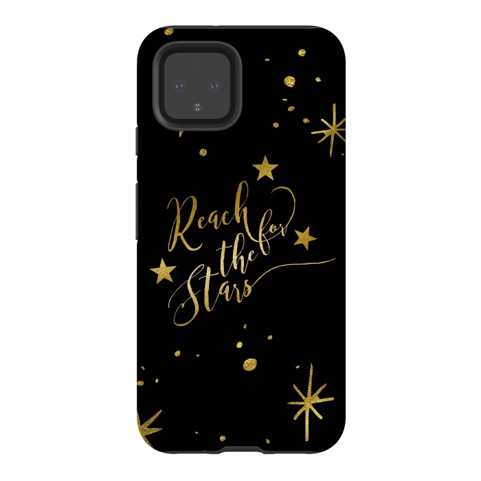 Pixel 4 StrongFit Reach For The Stars Golden Quote by Andrea Haase
