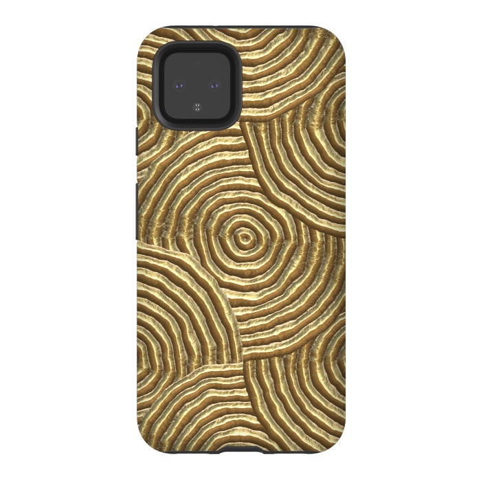 Pixel 4 StrongFit Gold Metal Embossed Circles by Andrea Haase