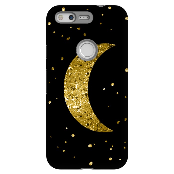 Pixel StrongFit Sparkling Golden Moon by Andrea Haase