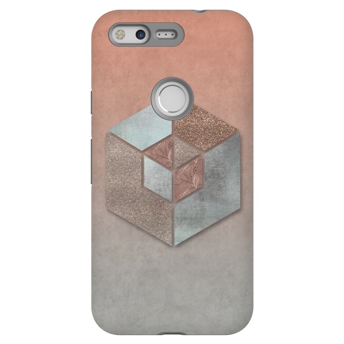 Pixel StrongFit Copper Gray Hexagon by Andrea Haase