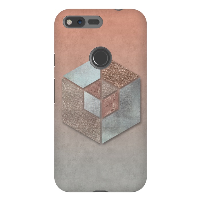 Pixel XL StrongFit Copper Gray Hexagon by Andrea Haase