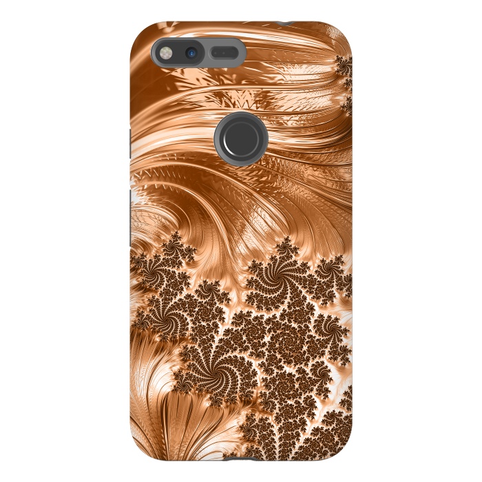 Pixel XL StrongFit Copper Floral Fractal by Andrea Haase