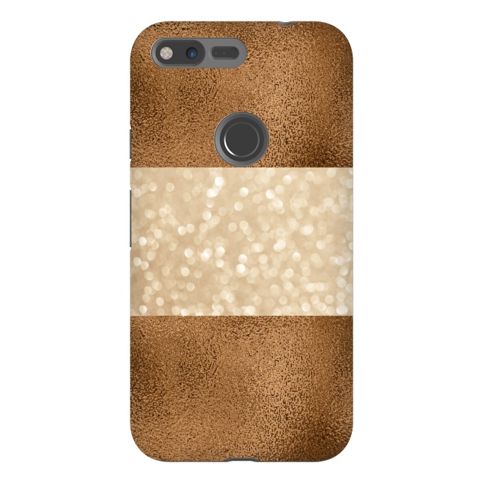 Pixel XL StrongFit Faux Glitter And Copper by Andrea Haase