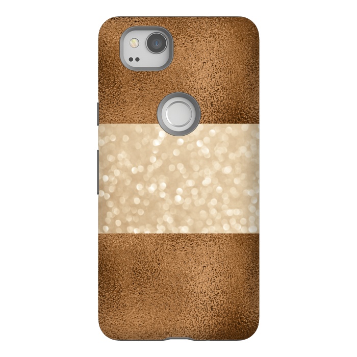 Pixel 2 StrongFit Faux Glitter And Copper by Andrea Haase