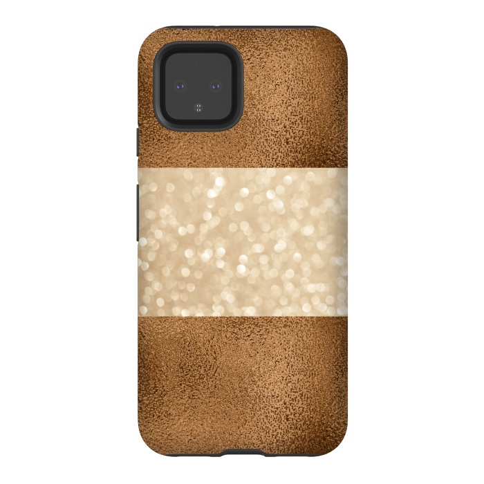 Pixel 4 StrongFit Faux Glitter And Copper by Andrea Haase