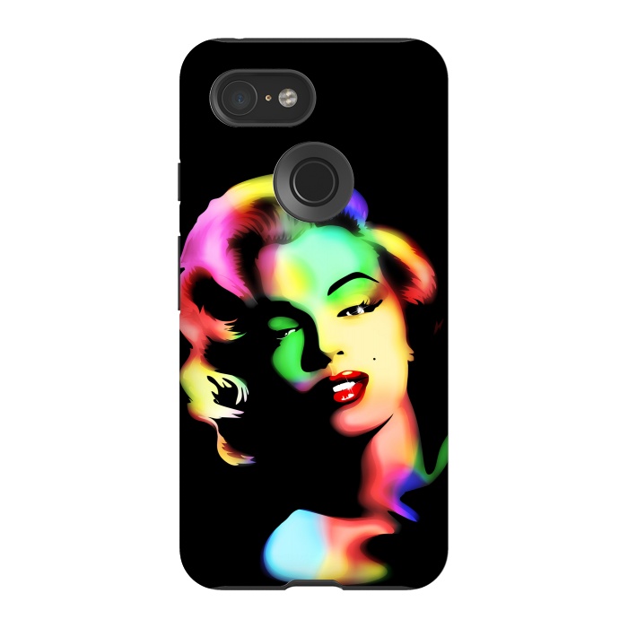 Pixel 3 StrongFit Marilyn Monroe Rainbow Colors  by BluedarkArt