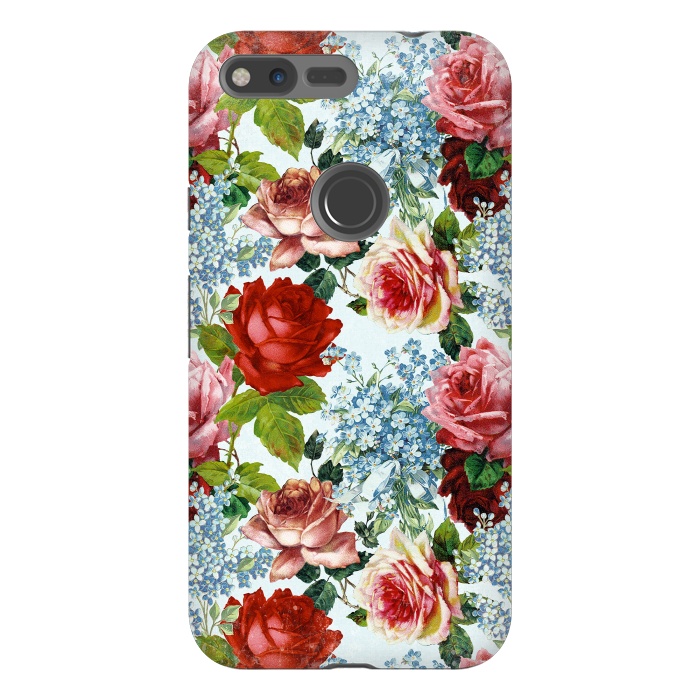 Pixel XL StrongFit Vintage roses and Forget Me Not by  Utart