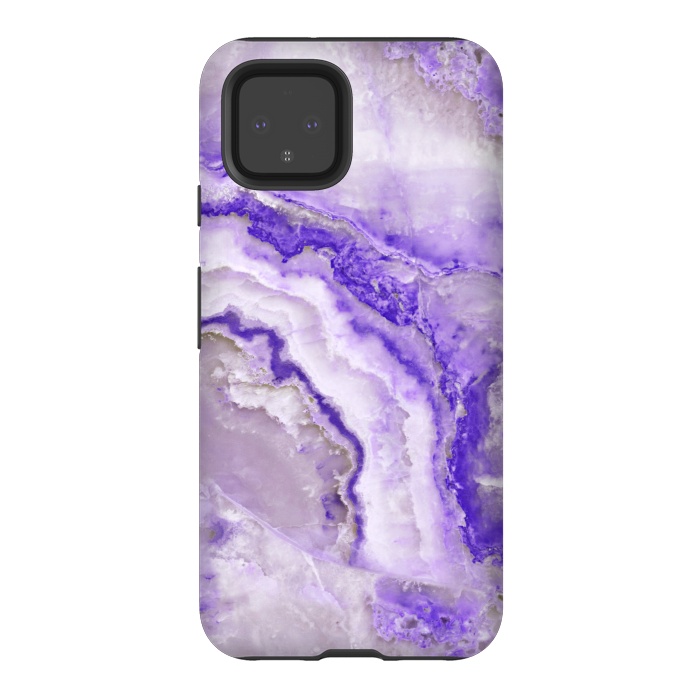 Pixel 4 StrongFit Ultra Violet Veined Marble by  Utart