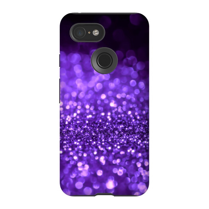 Pixel 3 StrongFit Ultra Violet Faux Glitter by  Utart