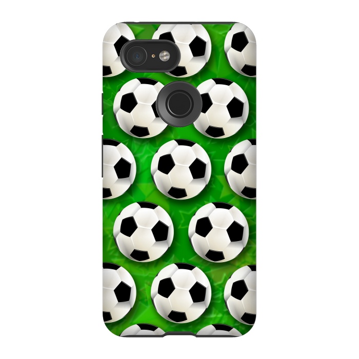 Pixel 3 StrongFit Soccer Ball Football Pattern by BluedarkArt