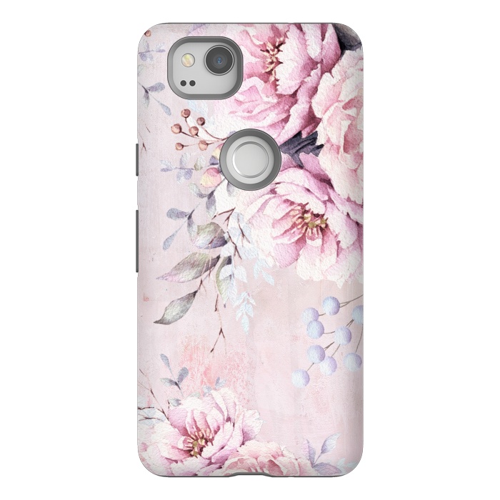 Pixel 2 StrongFit Pink Watercolor Roses by  Utart