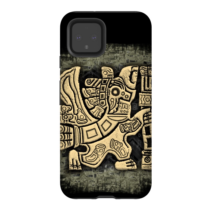 Pixel 4 StrongFit Aztec Eagle Warrior by BluedarkArt