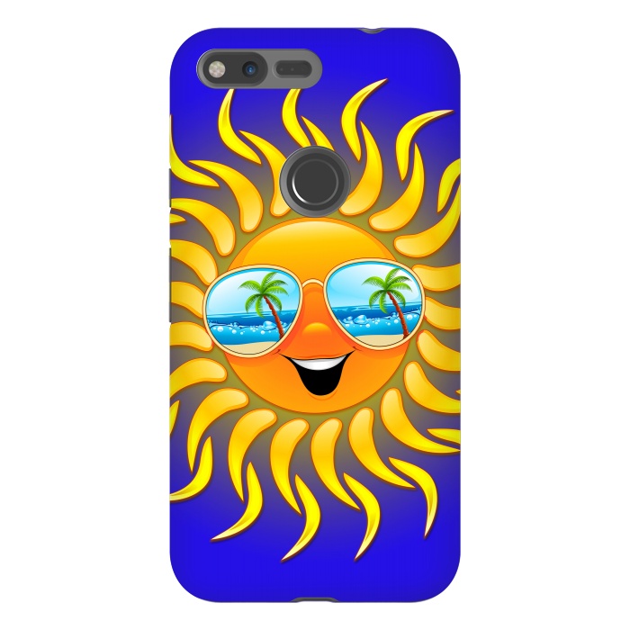 Pixel XL StrongFit Summer Sun Cartoon with Sunglasses by BluedarkArt