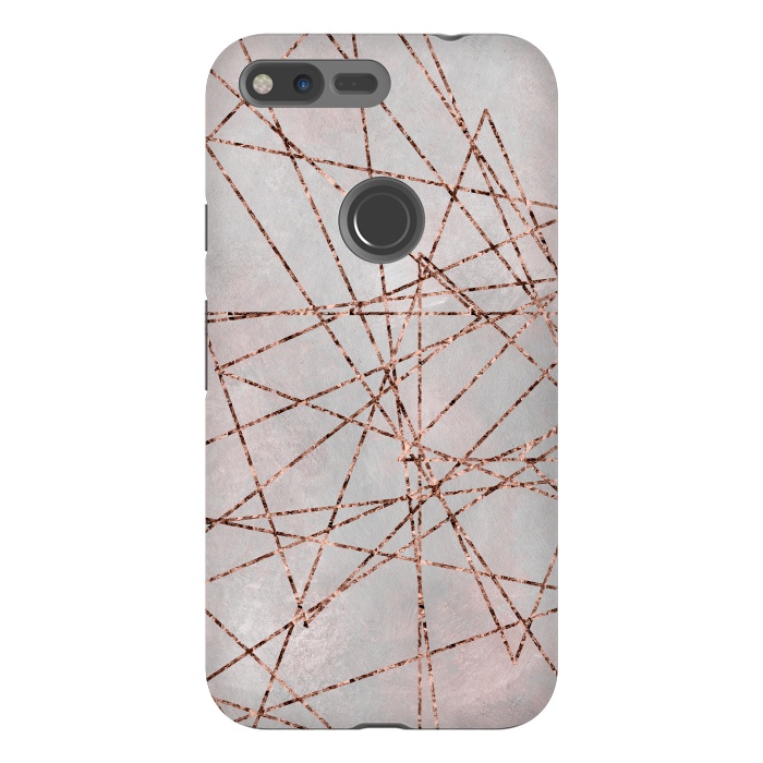 Pixel XL StrongFit Copper Lines On Marble 2 by Andrea Haase
