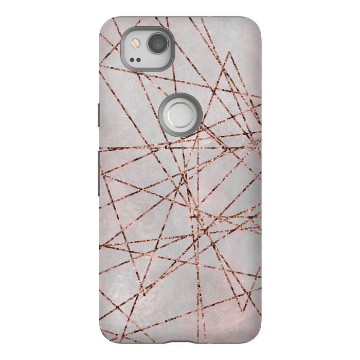 Pixel 2 StrongFit Copper Lines On Marble 2 by Andrea Haase