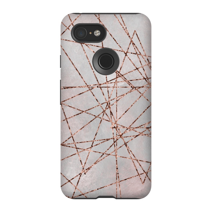 Pixel 3 StrongFit Copper Lines On Marble 2 by Andrea Haase