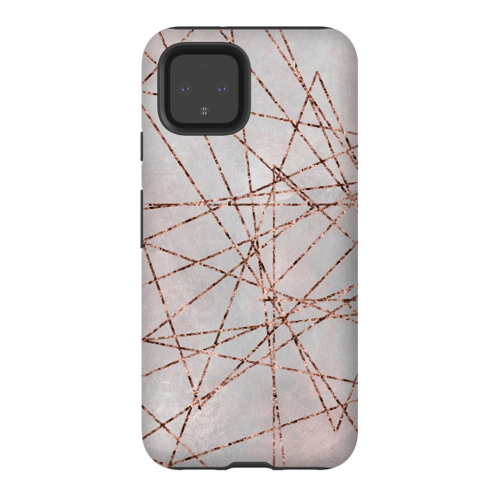 Pixel 4 StrongFit Copper Lines On Marble 2 by Andrea Haase