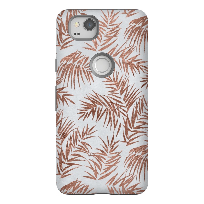 Pixel 2 StrongFit Copper Palm Leaves 2 by Andrea Haase