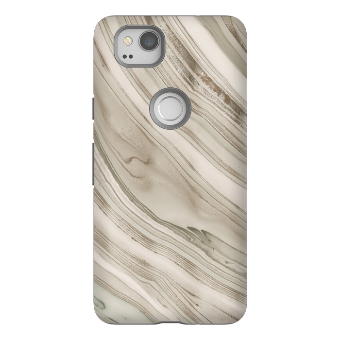 Pixel 2 StrongFit Greige Faux Marble Elegance 2 by Andrea Haase