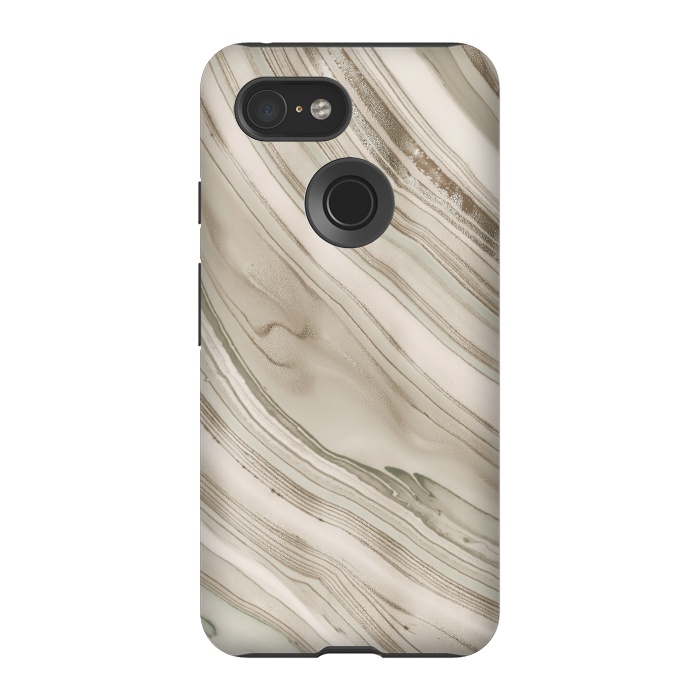 Pixel 3 StrongFit Greige Faux Marble Elegance 2 by Andrea Haase