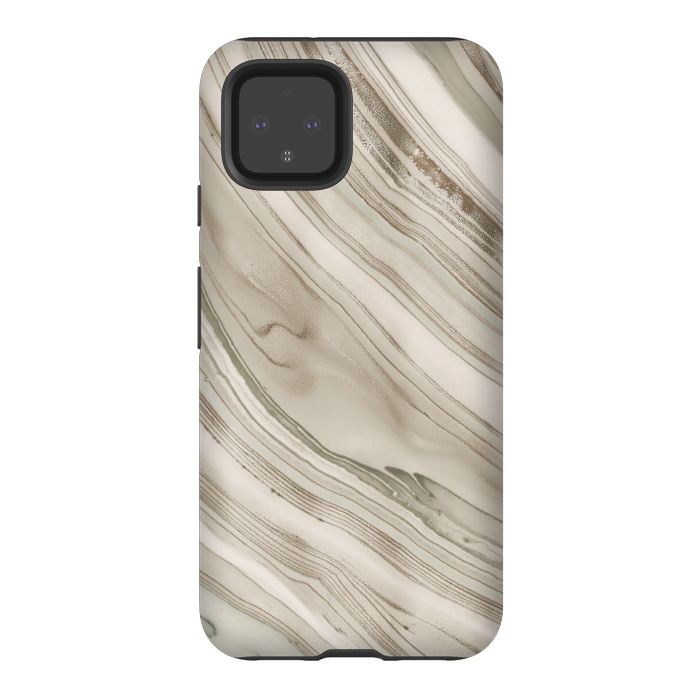 Pixel 4 StrongFit Greige Faux Marble Elegance 2 by Andrea Haase
