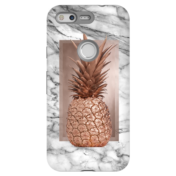 Pixel StrongFit Copper Pineapple on Gray Marble  by  Utart
