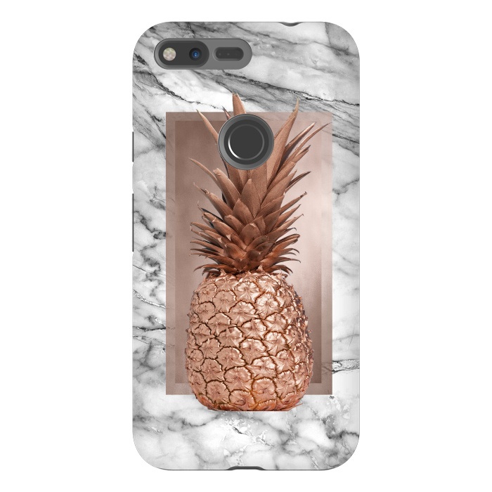 Pixel XL StrongFit Copper Pineapple on Gray Marble  by  Utart