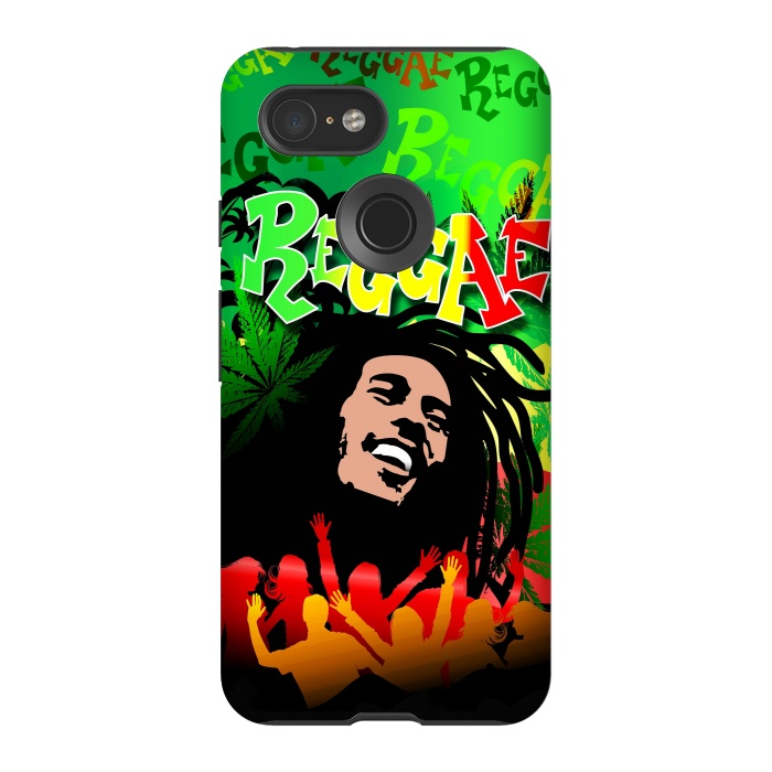 Pixel 3 StrongFit Reggae RastaMan Music Colors Fun and Marijuana by BluedarkArt