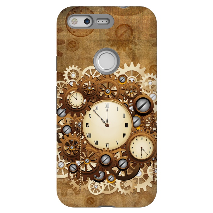 Pixel StrongFit Steampunk Clocks and Gears Vintage Style  by BluedarkArt