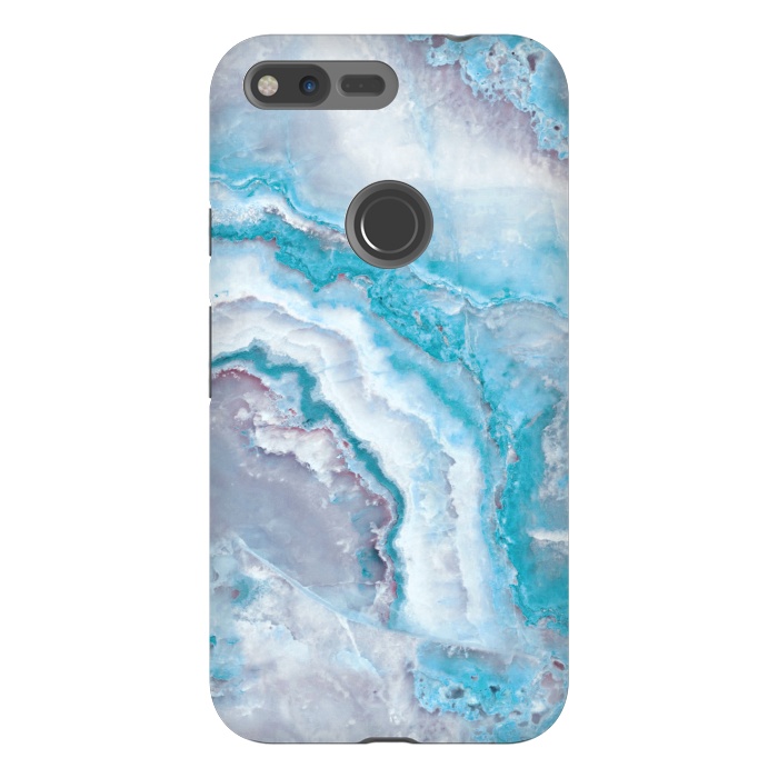 Pixel XL StrongFit Teal Veined Agate by  Utart