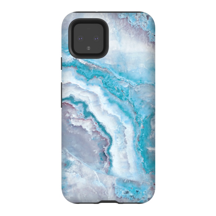 Pixel 4 StrongFit Teal Veined Agate by  Utart