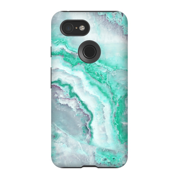 Pixel 3 StrongFit Mint Green Veined Agate by  Utart