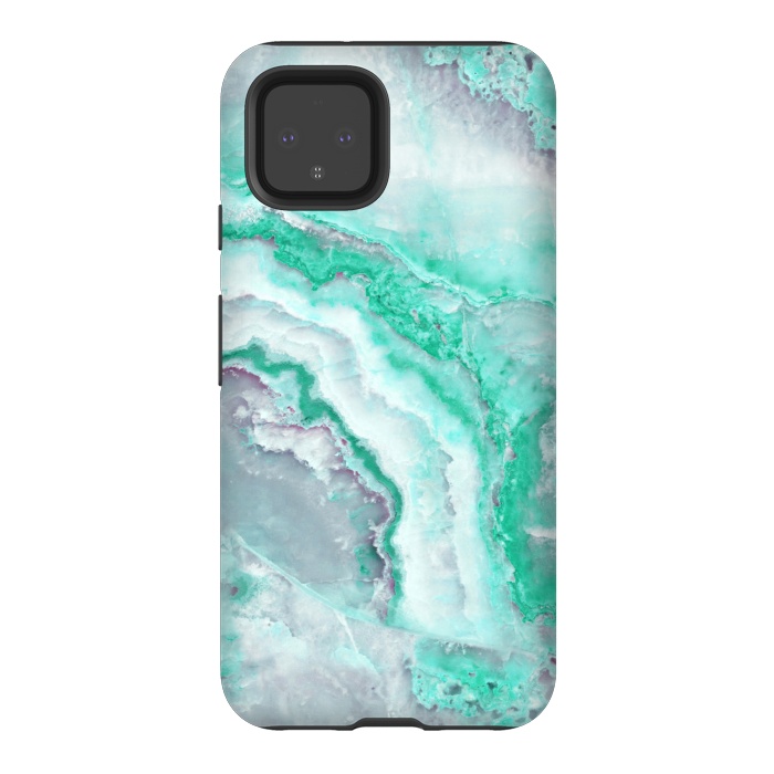 Pixel 4 StrongFit Mint Green Veined Agate by  Utart