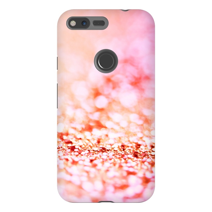 Pixel XL StrongFit Sunny pink faux glitter by  Utart