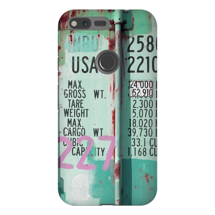 Pixel XL StrongFit Turquoise Grafitti Container by Andrea Haase
