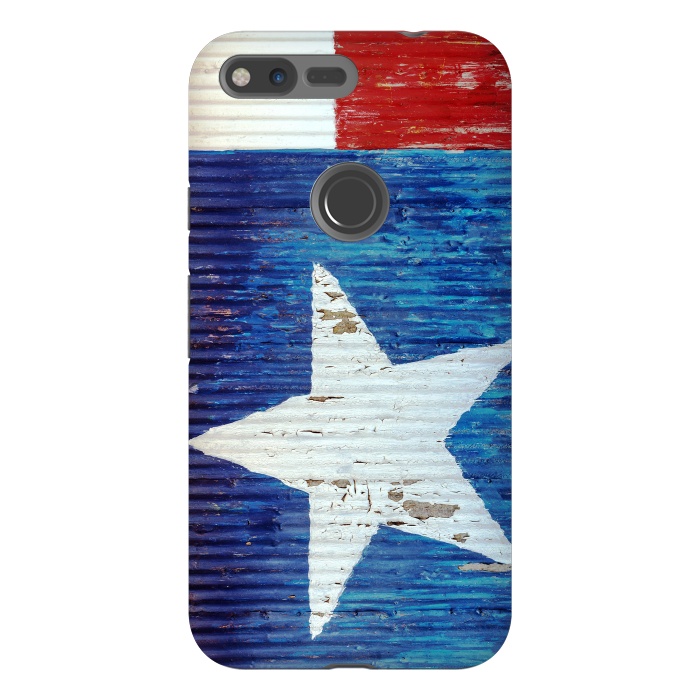 Pixel XL StrongFit Texas Flag On Distressed Metal by Andrea Haase