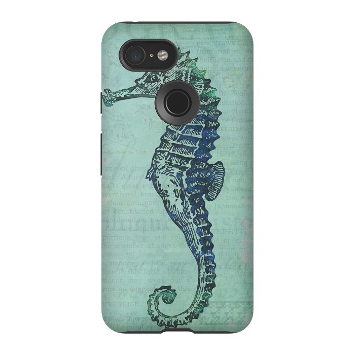 Pixel 3 StrongFit Vintage Seahorse 2 by Andrea Haase
