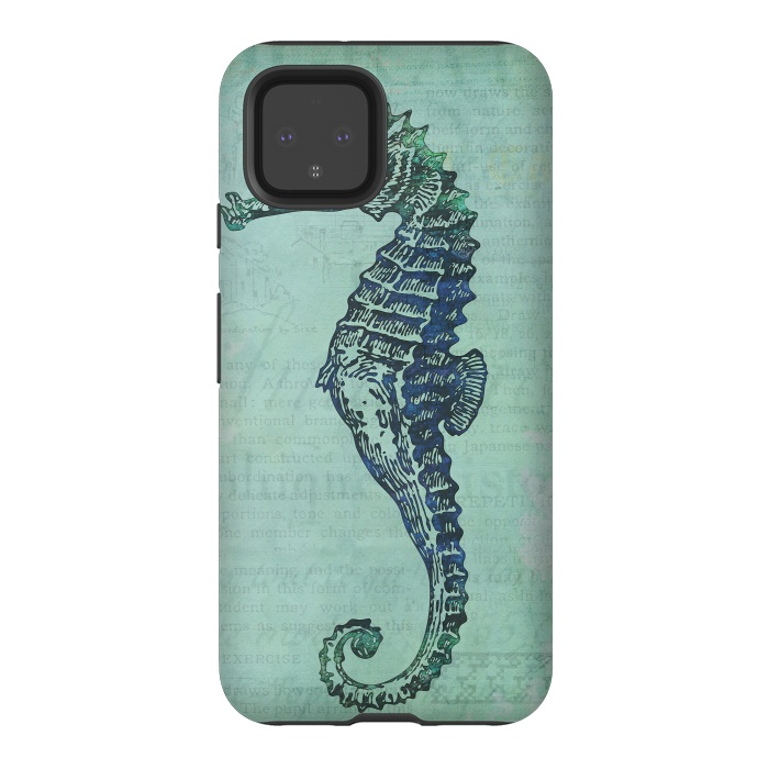 Pixel 4 StrongFit Vintage Seahorse 2 by Andrea Haase