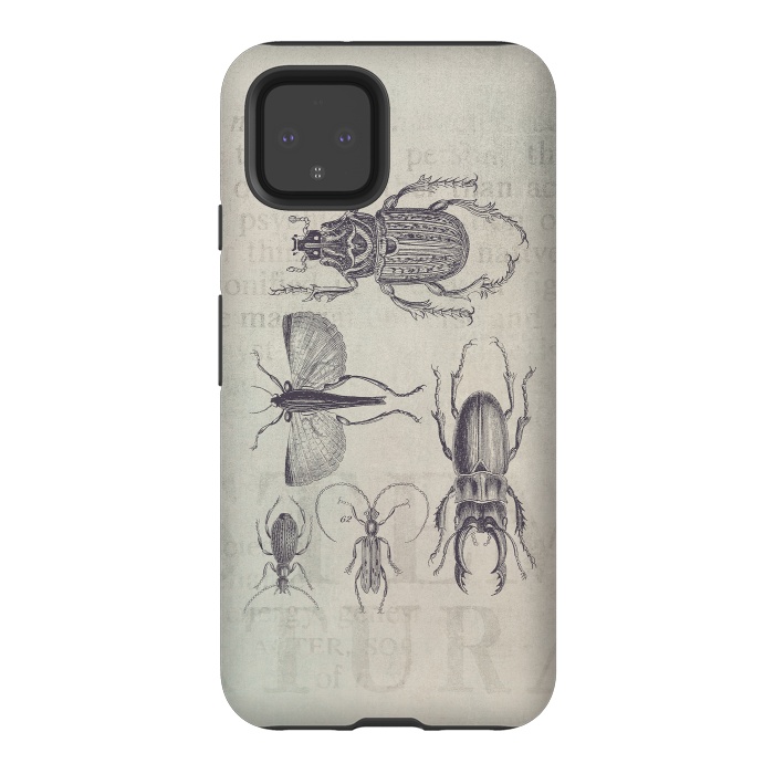 Pixel 4 StrongFit Vintage Beetles And Bugs by Andrea Haase
