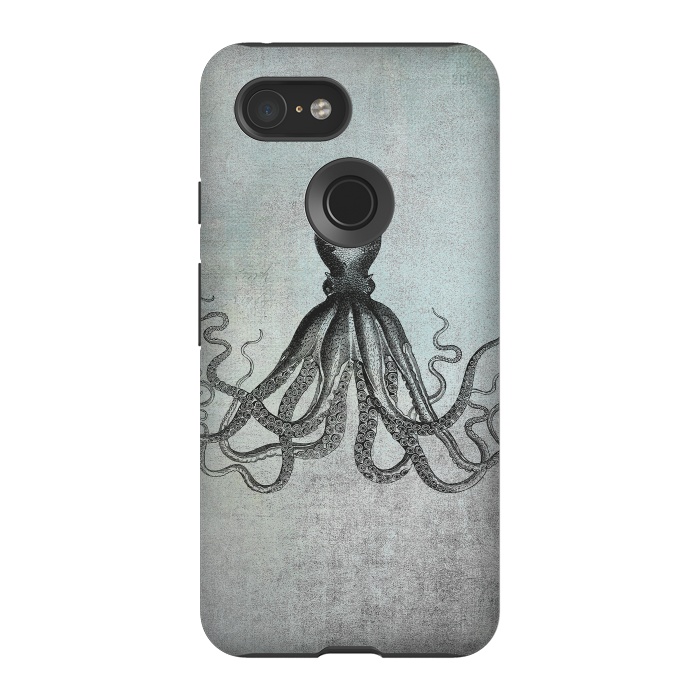 Pixel 3 StrongFit Octopus Vintage Art by Andrea Haase