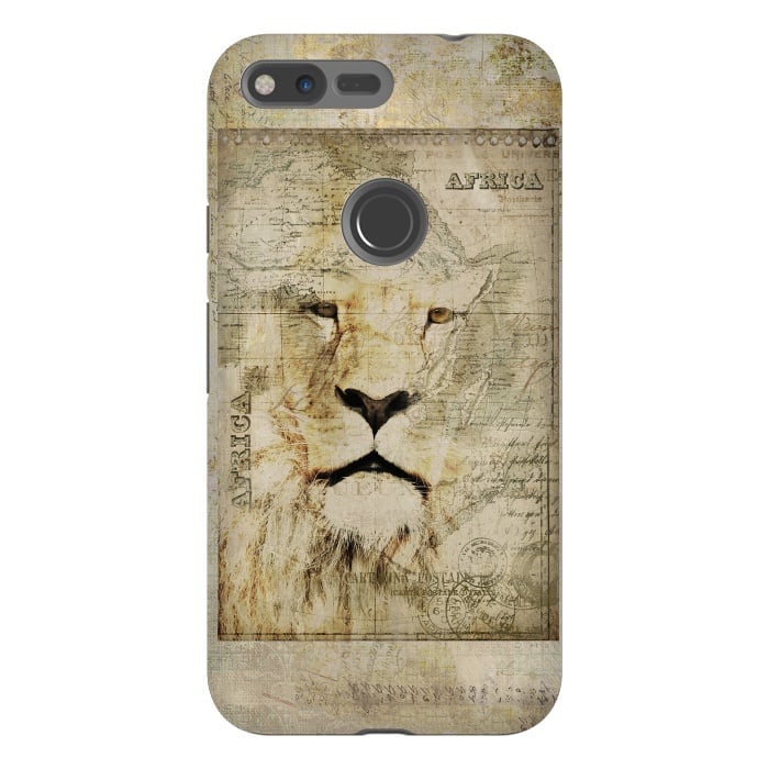 Pixel XL StrongFit Lion King Of Africa Collage by Andrea Haase
