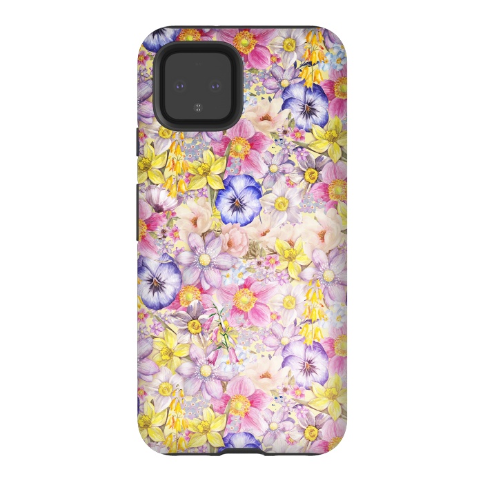 Pixel 4 StrongFit Lovely Spring Pansy Pattern by  Utart