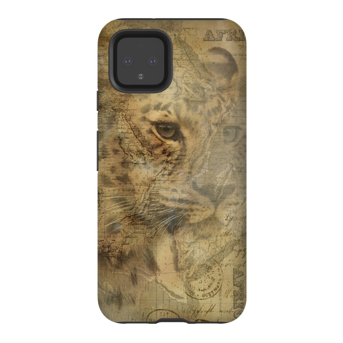 Pixel 4 StrongFit Cheetah Vintage Style by Andrea Haase