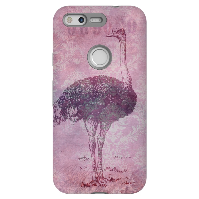 Pixel StrongFit Vintage Pink Ostrich Art by Andrea Haase